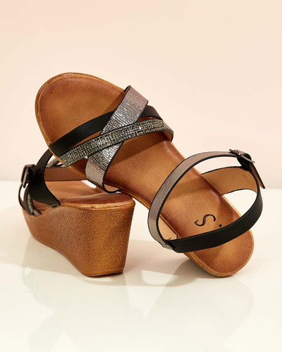 Royalfashion Damen Sandalen mit Zirkonen Bozi