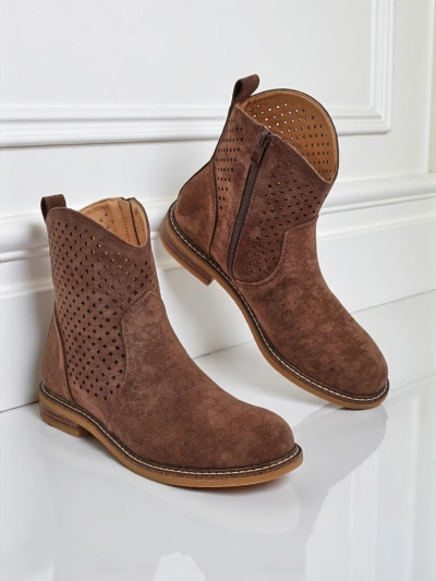 Royalfashion Damen Stiefeletten mit Ajourmuster Toffas
