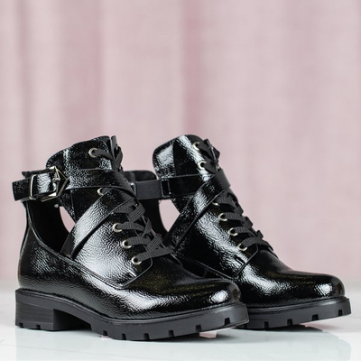 Schwarz lackierte Stiefeletten Ivone - Schuhe 1