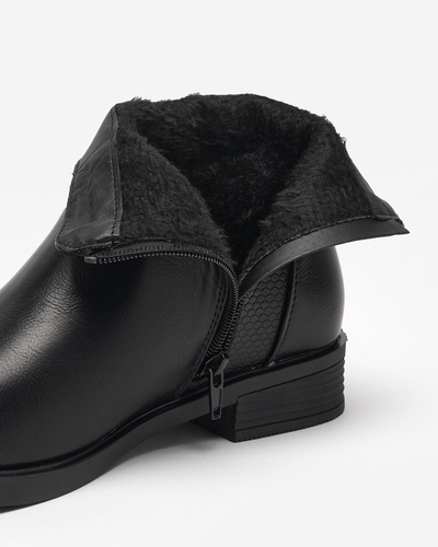 Schwarze Damenstiefel a'al Chelsea Boots mit Prägung Lodik - Schuhe