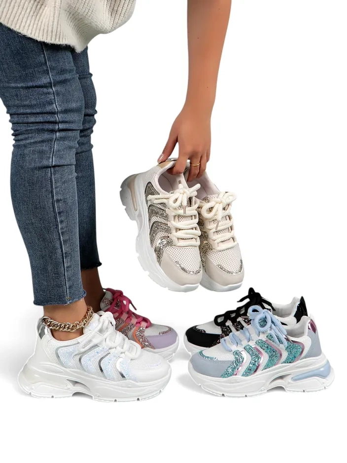 Royalfashion Damen Sportliche Plateau Sneakers Angello