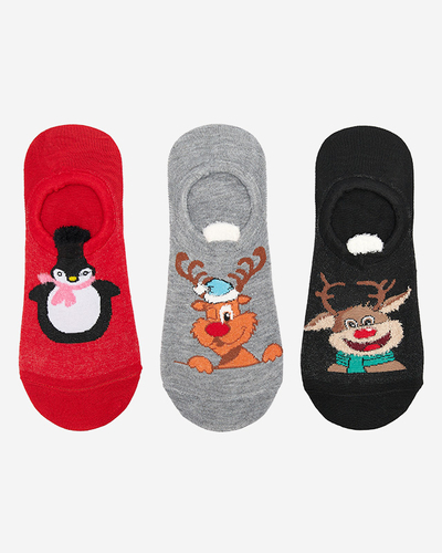Bunte Fußsocken mit Weihnachtsdruck 3er-Pack - Unterwäsche