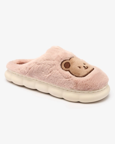 Royalfashion Lila Damenpantoffeln mit Teddybär Hettres
