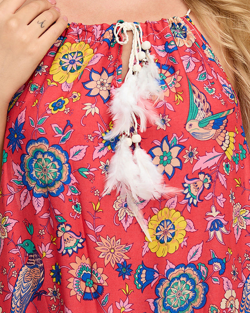 Жіноча накидка з червоним малюнком сукні - Одяг