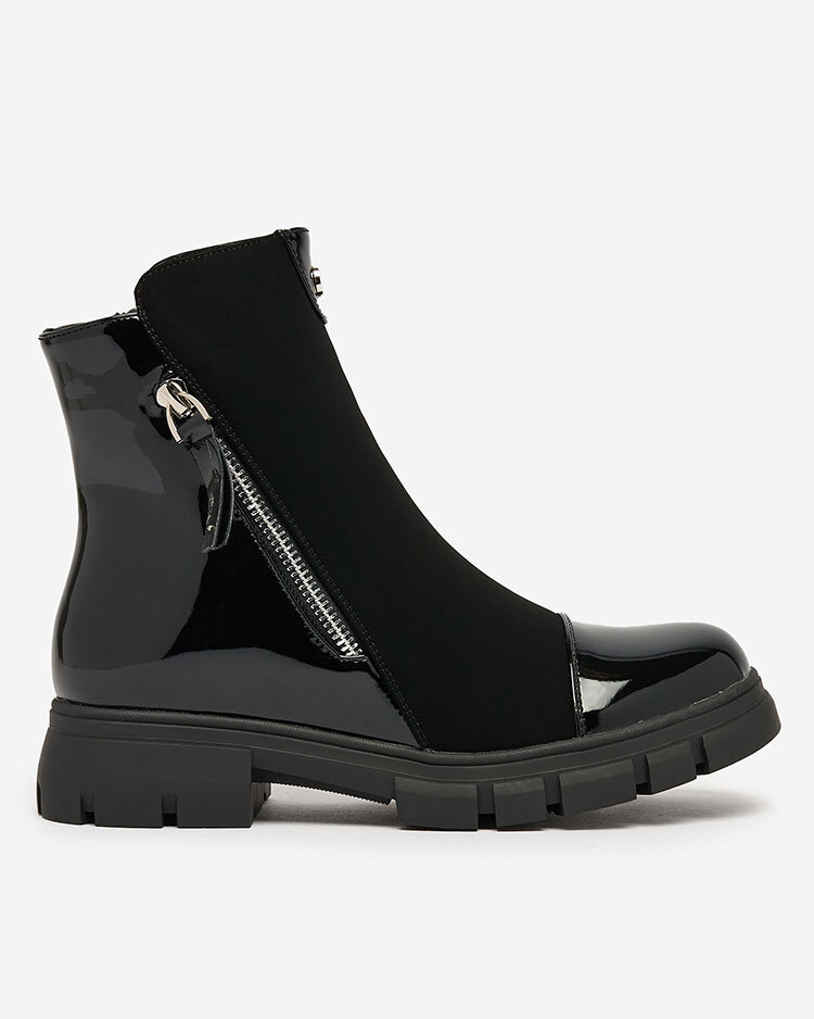 Royalfashion Schwarze matte Damenstiefel Hedaheh