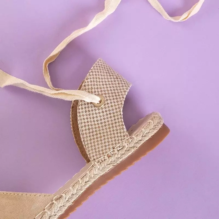 OUTLET Gebundene Damen Espadrilles in beige Edola - Schuhe