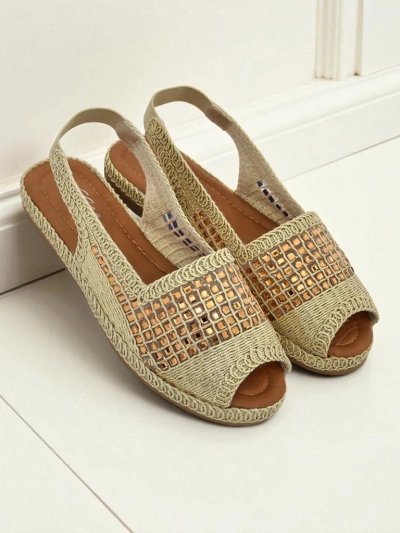 Damen-Espadrille-Sandalen mit Strass Belle Sparkle