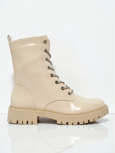 Lackierte Damen Schnürstiefeletten Fjorra