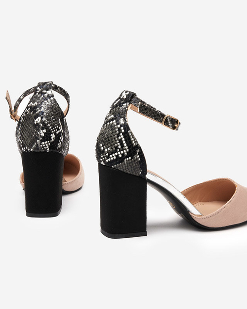 OUTLET Бежеві жіночі босоніжки на стовпі Krisco - Взуття