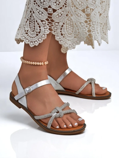Royalfashion Damen Sandalen mit dekorativen Zirkonia Bella Shine