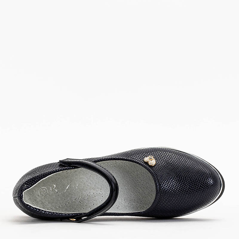 Marineblaue Mädchenschuhe mit Doubi-Gürtel - Schuhe