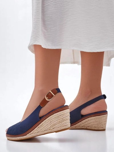 Royalfashion Damen Wedge Sandalen mit offenem Zehenbereich Tafenis