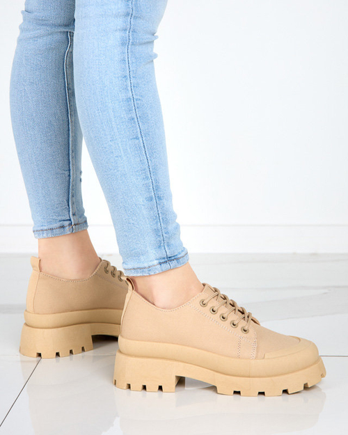 OUTLET Світло-коричневі жіночі туфлі на шнурівці Rozia - Взуття