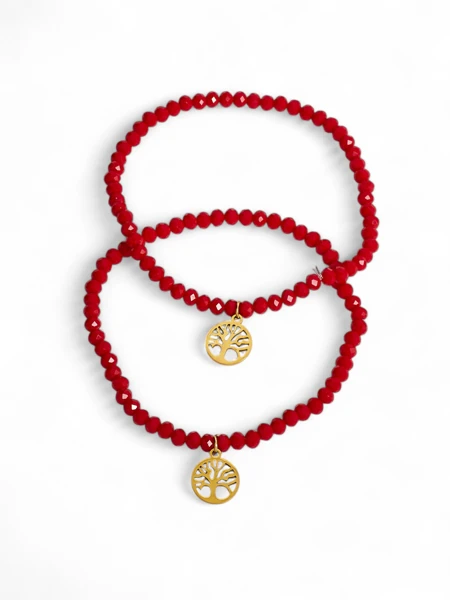 Royalfashion Zwei Damenarmbänder mit Baum-Anhänger