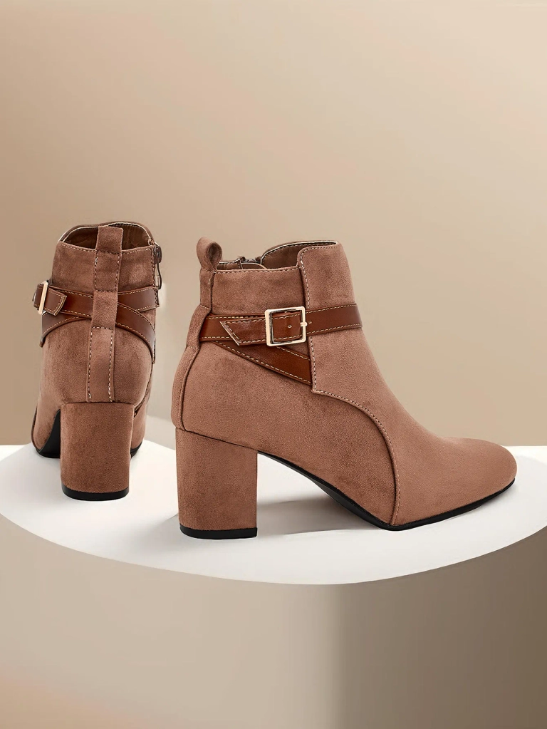 Royalfashion Damen Chunky Heel Knöchelstiefel Eloron