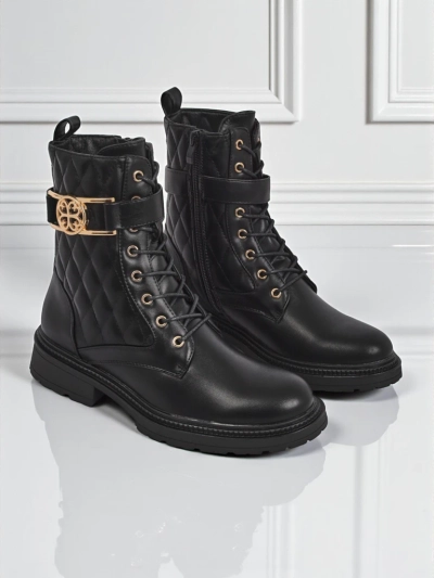 Gesteppte Damen Stiefeletten aus ökologischem Leder Sable Rose