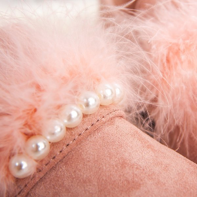 Rosa Schuhe mit Straus-Feder - Schuhe