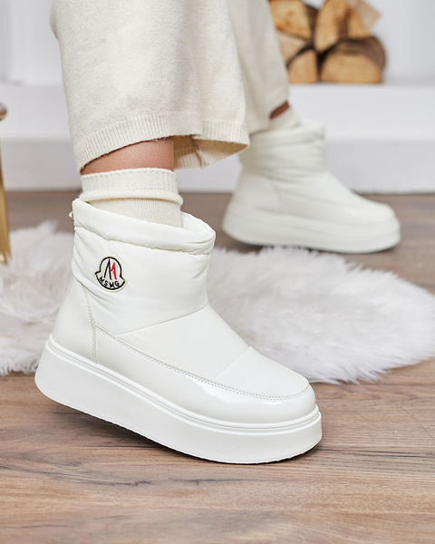Royalfashion Damen Schlupf-Schneestiefel in weißer Farbe Ademra