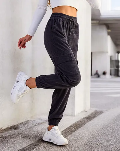 Royalfashion Women's Ribbed Pants