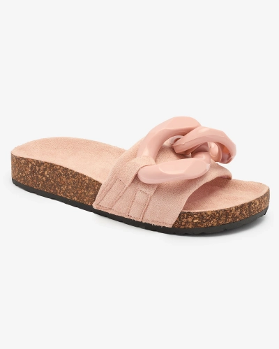 Royalfashion Damen Flip-Flops mit Kunststoffkette in rosa Opixi