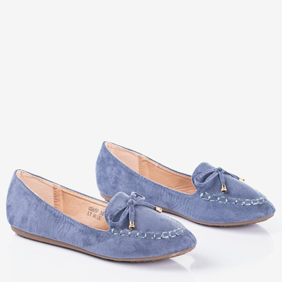 Blaue Slipper mit Schleife Petronella - Schuhe 1