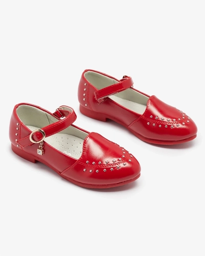 Rote Mädchenpumps mit Strasssteinen Praja- Footwear