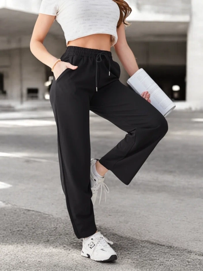 Royalfashion Einfache Damenhose mit Bindeband