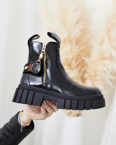 Royalfashion Чорні жіночі черевики з екошкіри Poirop