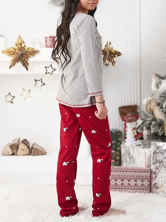 Royalfashion Weihnachtsbaum Baumwollkinderschlafanzug mit Eisbären