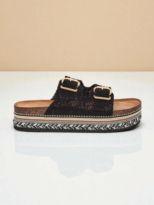 Royalfashion Жіночі босоніжки на платформі з пряжками CorkStyle