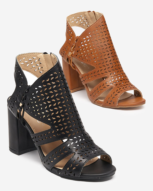 Чорні жіночі ажурні босоніжки Mofera - Взуття