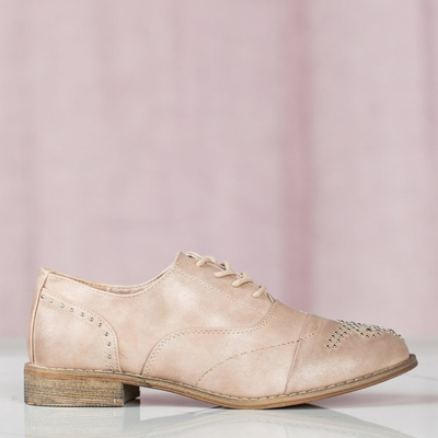 Rosa Schuhe mit flachen Absätzen und Nasennieten - Schuhe 1