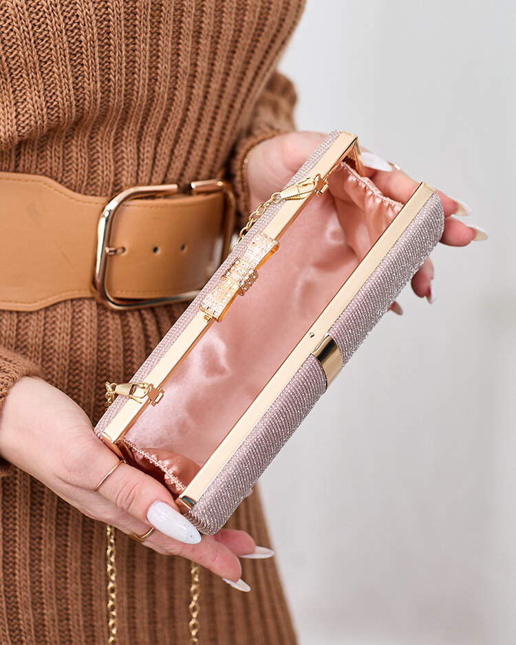 Royalfashion Rosa und goldene Damen-Clutch-Tasche