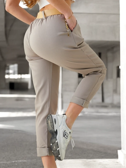 Royalfashion Жіночі віскозні штани з поясом