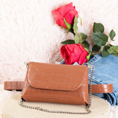 Braune Schlangenledertasche - Handtaschen
