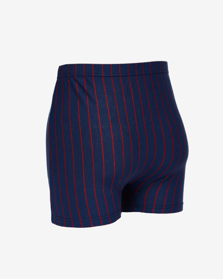 Royalfashion Marineblauer Herren-Boxerslip mit roten Streifen PLUS SIZE