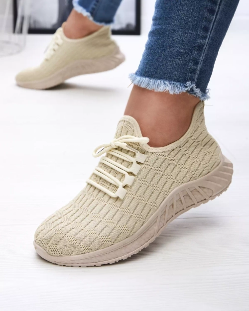 Бежеві жіночі тканинні спортивні кросівки Orycys- Footwear