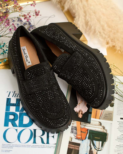 Royalfashion Damen Mokassins mit Zirkonen Epolls