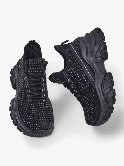 Royalfashion Damen Sport Sneakers mit Strass Blysco