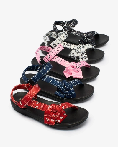 Royalfashion Rote Damensandalen mit Schleife Oyall