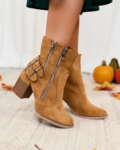 Royalfashion Damenstiefel in Camel mit Feirrgo-Verzierung