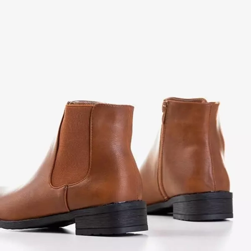 OUTLET Світло-коричневі жіночі чоботи Челсі на плоскому каблуці Timea - Туфлі