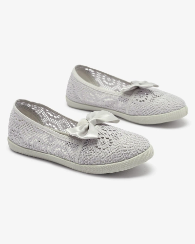 Graue Slipper für Mädchen mit Schleife Sweet Life - Footwear