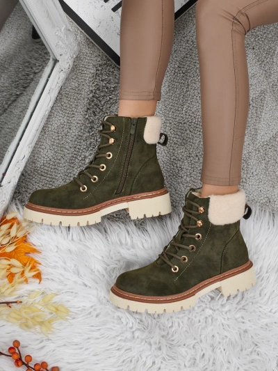 Damen Trapper Stiefeletten mit Fell Tessara