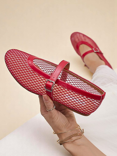 Royalfashion Damen-Ballerinas mit Cut-out und Riemchen Naommi