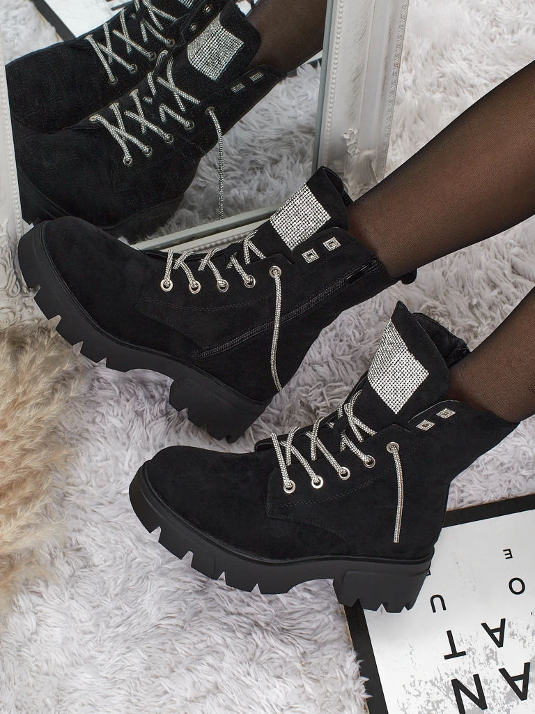 Öko-Wildleder Damenstiefeletten Tessaro mit Schnürung