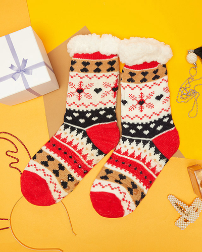 Bunte Damensocken mit Weihnachtsmuster - Unterwäsche