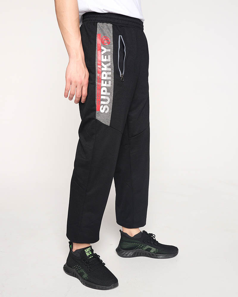 Schwarze Herren-Jogginghose mit Aufschriften - Kleidung