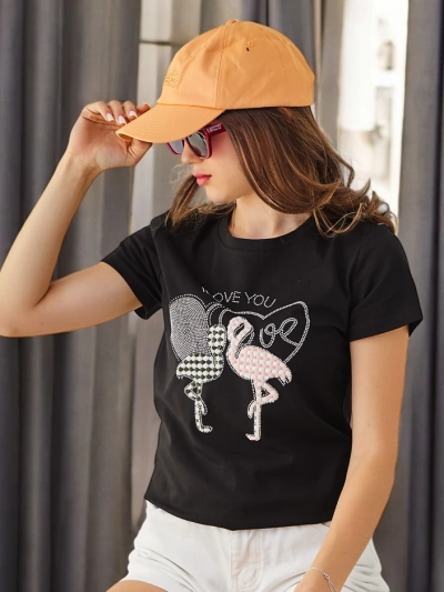 Royalfashion Baumwoll T-Shirt für Frauen Flaming Love