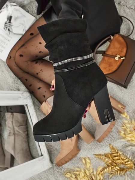 Damen Stiefeletten aus Öko-Wildleder mit Blockabsatz BrambleDusk